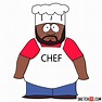 How to draw Chef McElroy from South Park - Step by step drawing ...