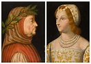A pair of portraits: Petrarch (1304–1374); and Laura de Noves (1310 ...