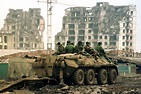 Russian soldiers atop a BTR in the ruins of Grozny, Chechnya - 2000 ...
