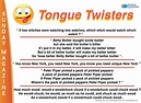 Tongue Twisters In English - Top 20 Tongue Twisters: Poster : 15 fun ...