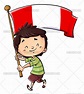 Niño con bandera de Perú - Dibustock, dibujos e ilustraciones ...
