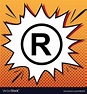 Registered trademark sign comics style Royalty Free Vector