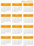 Calendario 2029 Para Imprimir PDF, Word Y Excel - Calendario Pro