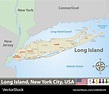 Map long island Royalty Free Vector Image - VectorStock