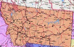 Large map of Montana state with highways. Montana state large map with ...
