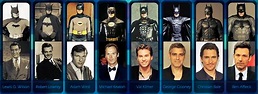 an image of many different actors in batman costumes