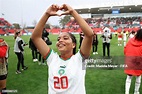 Sofia Bouftini of Morocco applauds fans after the team's 1-0 victory ...