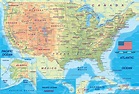 Mappa fisica Stati Uniti | Carina territorio USA