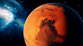 Realistic beautiful planet Mars from deep space Motion Background ...