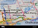 Newmarket Ontario Canada shown on a road map or Geography map Stock ...