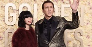Nicolas Cage Attends 2024 Golden Globes in Elvis-Worthy Suit