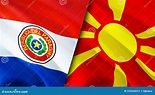 Paraguay and North Macedonia Flags. 3D Waving Flag Design. Paraguay ...