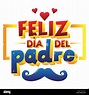 Feliz Día del padre tarjeta con corazón y bigote. Versión en español ...