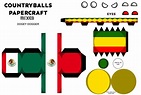 Mexico Countryballs Papercraft | Artesanías kawaii, Plantillas para ...