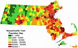 Massachusetts Population Map : r/boston