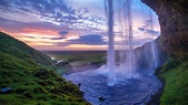 Seljalandsfoss Waterfall, Iceland UHD 8K Wallpaper | Pixelz