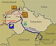Karte mit Radtouren in Tschechien