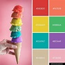 Rainbow Ice Cream Color Palette | Website color palette, Hex color ...