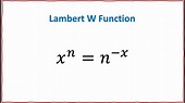 Lambert W Function - YouTube
