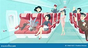 Vector of Various Passengers Inside Airplane Stock Illustration ...