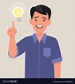 Concept a great idea man shows gesture Royalty Free Vector