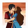 Prince Zuko and Katara's romantic kiss moment in the sunset from Avatar ...