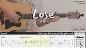 Lose - NIKI | Fingerstyle Guitar | TAB + Chords + Lyrics - YouTube