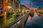 壁紙，2560x1706，丹麦，房屋，河流，哥本哈根，晚上，城市，下载，照片