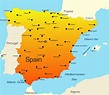 Cities map of Spain - OrangeSmile.com