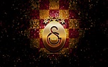 Indir duvar kağıdı Galatasaray FC, glitter logo, Türkiye Süper Lig, mor ...
