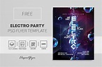 Futuristic Lightning Electro Party Flyer Template (FREE) - Resource Boy