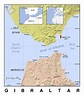 Детальная политическая карта Гибралтара с рельефом | Гибралтар | Европа ...
