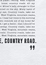 Take Me Home Country Roads Jon Denver Poster Song Lyrics - Etsy UK