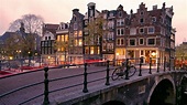 Papel de parede : canal, nascer do sol, Amesterdão, Países Baixos ...