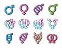 pacote de símbolos de gênero de ícones de vários estilos de orientação ...