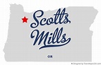 Map of Scotts Mills, OR, Oregon