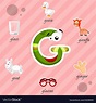 Letter g with words Royalty Free Vector Image - VectorStock