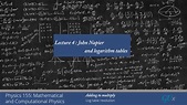 lecture4 John Napier and Logarithms - YouTube