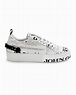 John Galliano Leather Gazette-print Sneakers in White Black (White ...