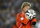 Oliver Kahn of Germany kisses the ball during the FIFA World Cup ...