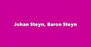 Johan Steyn, Baron Steyn - Spouse, Children, Birthday & More