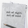 "out of sight, out of mind" Sticker by FrancoCaffiero | Redbubble
