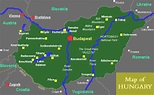 Geographie, Städte, Regionen, Karte von Ungarn mit Hotelinformationen.