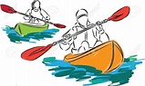 Couple Man And Woman And Two Kayak ... | Illustration, Kayaking ...