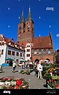 Stendal, Markt infront von St. Marys Church, Altmark, Sachsen-Anhalt ...