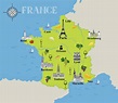 Mapa de atracciones de Francia - OrangeSmile.com