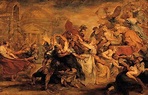 Peter Paul Rubens - The Rape of the Sabines Painting by Les Classics ...
