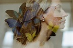"Double Exposure Portrait Of A Woman With Butterflies" by Stocksy ...