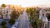 Aerial sunset view of the downtown area of Riverside, California - TeamOne