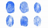 Blue Fingerprints Stock Photo - Download Image Now - Fingerprint, Blue ...